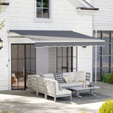 Polyester Manual Retractable Awning 250cm Wide x 237cm Depth - Velmora