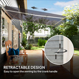 Polyester Manual Retractable Awning 250cm Wide x 237cm Depth - Velmora