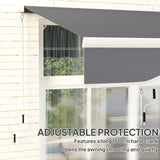 Polyester Manual Retractable Awning 250cm Wide x 237cm Depth - Velmora
