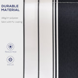 Polyester Manual Retractable Awning 250cm Wide x 237cm Depth With White Stripes - Velmora