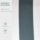 Polyester Manual Retractable Awning 250cm Wide x 237cm Depth With White Stripes - Velmora