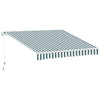 Polyester Manual Retractable Awning 250cm Wide x 237cm Depth With White Stripes - Velmora