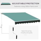 Polyester Manual Retractable Awning 295cm Wide x 250cm Depth - Velmora