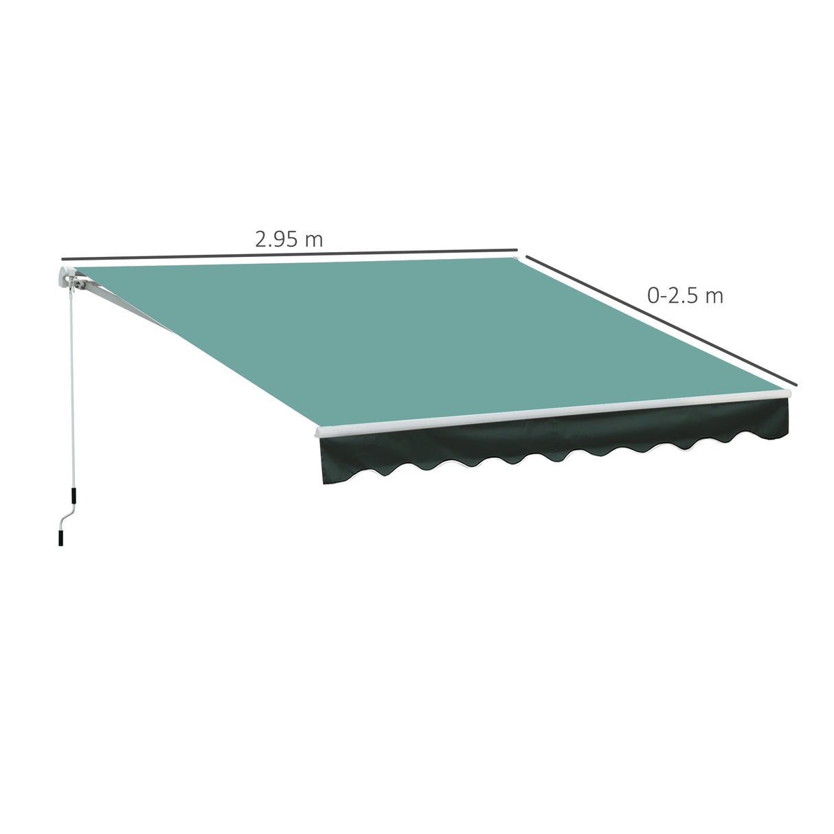 Polyester Manual Retractable Awning 295cm Wide x 250cm Depth - Velmora