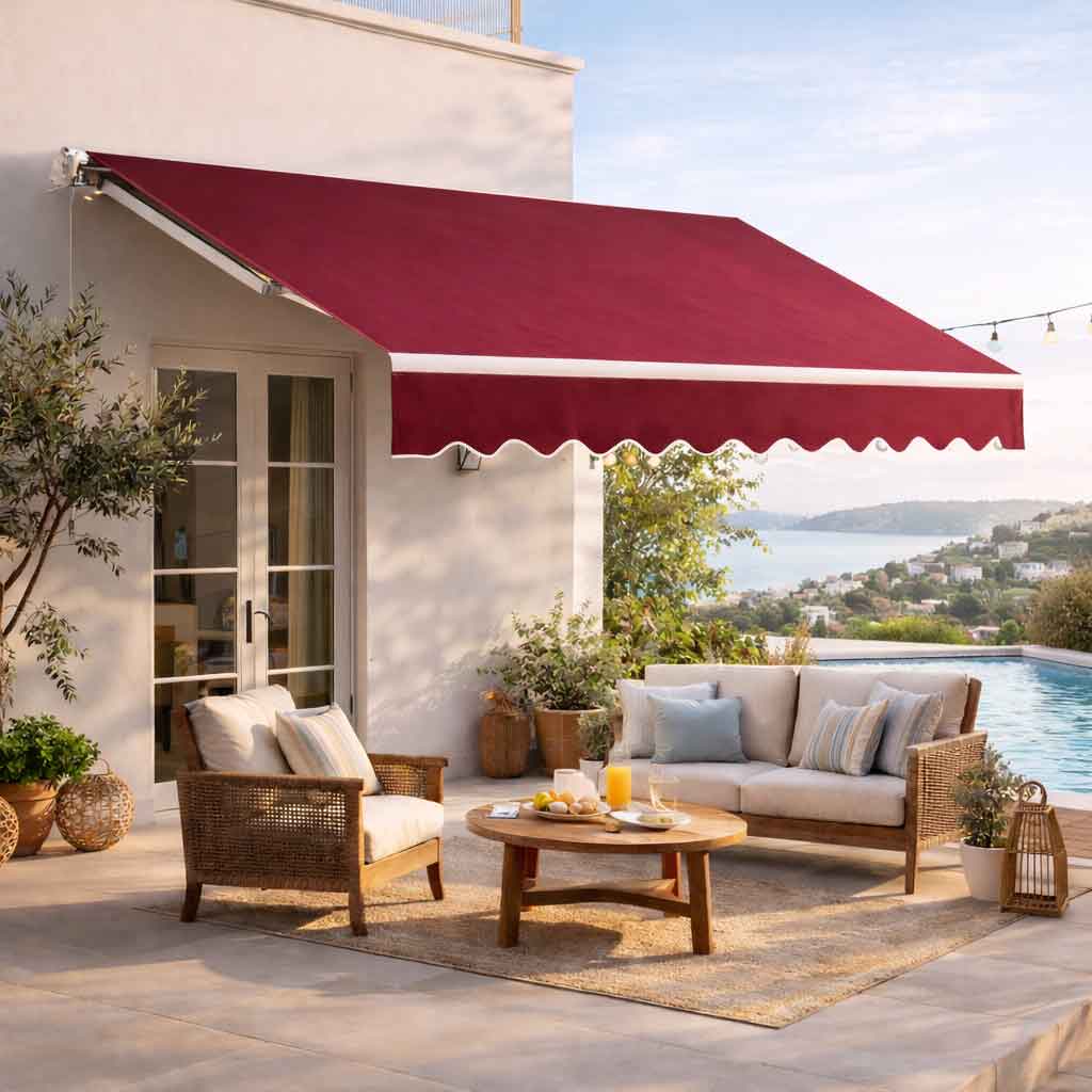 Polyester Manual Retractable Awning 295cm Wide x 250cm Depth - Velmora