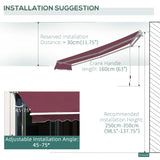 Polyester Manual Retractable Awning 295cm Wide x 250cm Depth - Velmora