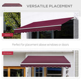 Polyester Manual Retractable Awning 295cm Wide x 250cm Depth - Velmora