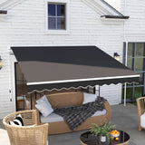 Polyester Manual Retractable Awning 295cm Wide x 250cm Depth - Velmora