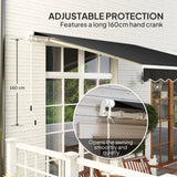 Polyester Manual Retractable Awning 295cm Wide x 250cm Depth - Velmora