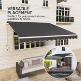 Polyester Manual Retractable Awning 295cm Wide x 250cm Depth - Velmora