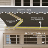 Polyester Manual Retractable Awning 295cm Wide x 250cm Depth - Velmora