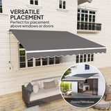 Polyester Manual Retractable Awning 295cm Wide x 250cm Depth - Velmora