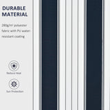 Polyester Manual Retractable Awning 295cm Wide x 250cm Depth With White Stripes - Velmora