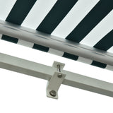 Polyester Manual Retractable Awning 295cm Wide x 250cm Depth With White Stripes - Velmora