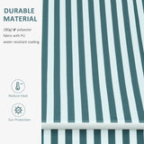 Polyester Manual Retractable Awning 295cm Wide x 250cm Depth With White Stripes - Velmora