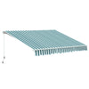 Polyester Manual Retractable Awning 295cm Wide x 250cm Depth With White Stripes - Velmora