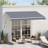 Polyester Manual Retractable Awning 395cm Wide x 300cm Depth - Velmora