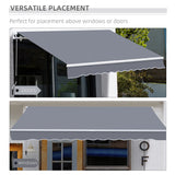 Polyester Manual Retractable Awning 395cm Wide x 300cm Depth - Velmora