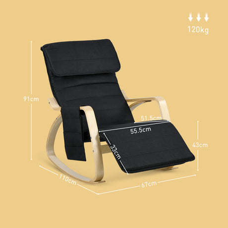 Polyester Recliner Chair 67cm Wide With Footrest - Velmora