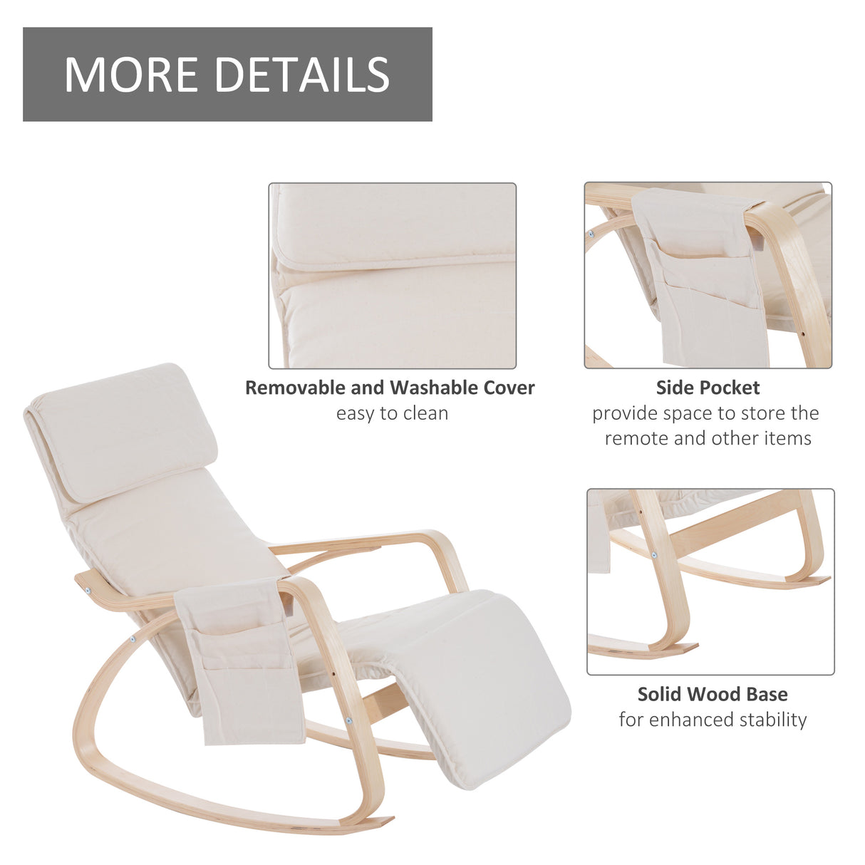 Polyester Recliner Chair 67cm Wide With Footrest - Velmora