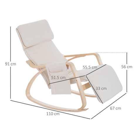 Polyester Recliner Chair 67cm Wide With Footrest - Velmora