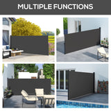 Polyester Retractable Side Awning 160cm High x 400cm Wide - Velmora