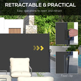 Polyester Retractable Side Awning 160cm High x 400cm Wide - Velmora