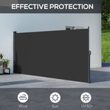 Polyester Retractable Side Awning 160cm High x 400cm Wide - Velmora