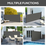 Polyester Retractable Side Awning 160cm High x 400cm Wide - Velmora
