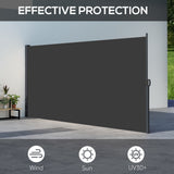 Polyester Retractable Side Awning 180cm High x 400cm Wide - Velmora