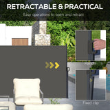 Polyester Retractable Side Awning 180cm High x 400cm Wide - Velmora