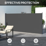 Polyester Retractable Side Awning 180cm High x 400cm Wide - Velmora