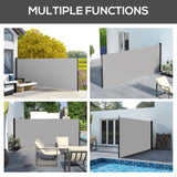 Polyester Retractable Side Awning 180cm High x 400cm Wide - Velmora