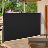 Polyester Retractable Sun Side Awning Screen Fence 160cm High x 300cm Wide - Velmora