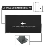 Polyester Retractable Sun Side Awning Screen Fence 160cm High x 300cm Wide - Velmora