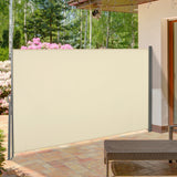 Polyester Retractable Sun Side Awning Screen Fence 160cm High x 300cm Wide - Velmora