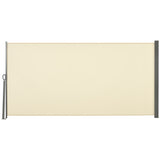 Polyester Retractable Sun Side Awning Screen Fence 160cm High x 300cm Wide - Velmora