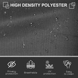 Polyester Retractable Sun Side Awning Screen Fence 160cm High x 300cm Wide - Velmora