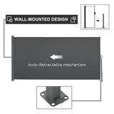 Polyester Retractable Sun Side Awning Screen Fence 160cm High x 300cm Wide - Velmora
