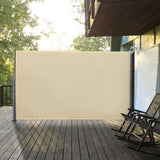 Polyester Retractable Sun Side Awning Screen Fence 180cm High x 300cm Wide - Velmora