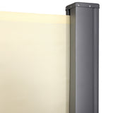 Polyester Retractable Sun Side Awning Screen Fence 180cm High x 300cm Wide - Velmora