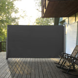 Polyester Retractable Sun Side Awning Screen Fence 180cm High x 300cm Wide - Velmora