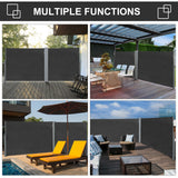 Polyester Retractable Sun Side Awning Screen Fence 180cm High x 300cm Wide - Velmora