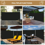 Polyester Retractable Sun Side Awning Screen Fence 200cm High x 300cm Wide - Velmora