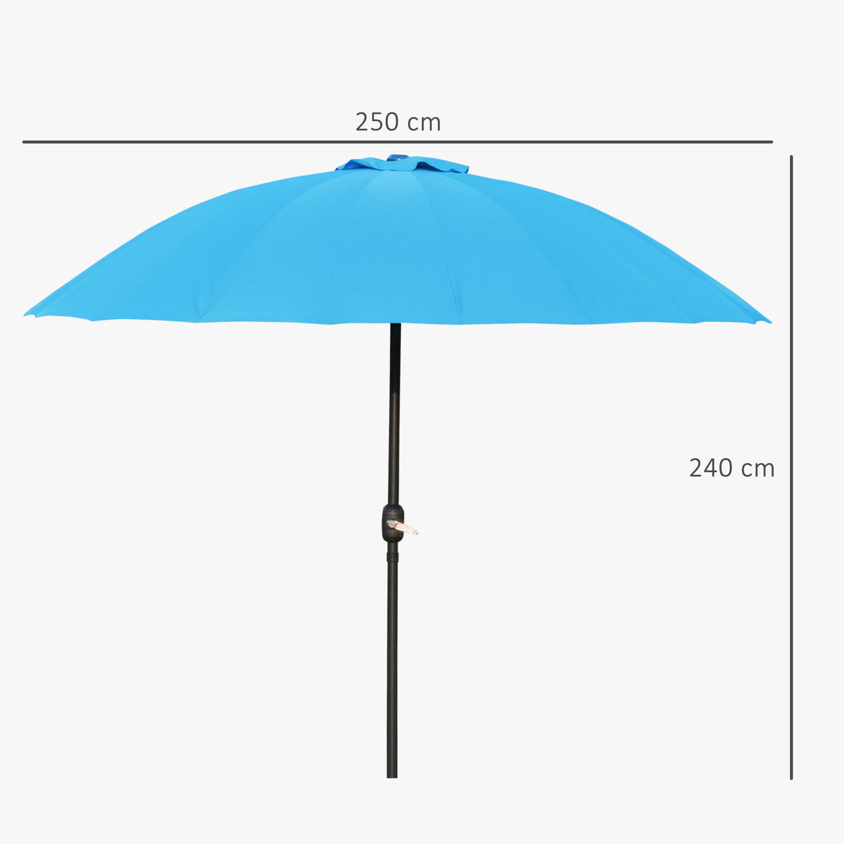 Polyester Shanghai Tilting Parasol Umbrella 250cm Diameter - Velmora