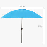 Polyester Shanghai Tilting Parasol Umbrella 250cm Diameter - Velmora