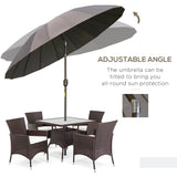 Polyester Shanghai Tilting Parasol Umbrella 250cm Diameter - Velmora