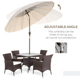 Polyester Shanghai Tilting Parasol Umbrella 250cm Diameter - Velmora