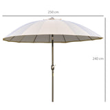 Polyester Shanghai Tilting Parasol Umbrella 250cm Diameter - Velmora