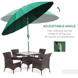 Polyester Shanghai Tilting Parasol Umbrella 250cm Diameter - Velmora